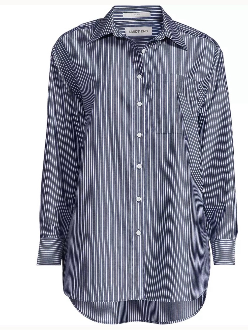 Lands End women’s Oversized No Iron striped button down